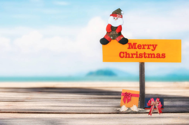 Veselé Vánoce na tropické pláži koncept - Fotografie, Obrázek