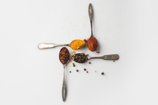 spoons with various spices - Photo, Image