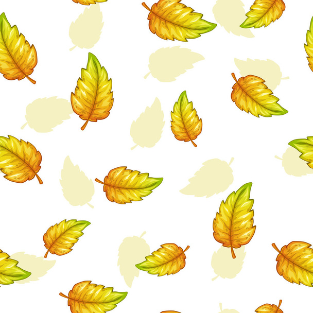 Seamless pattern with falling yellow leaves - Vecteur, image