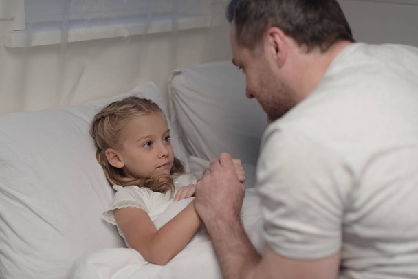 father and daughter at bedtime - Photo, Image