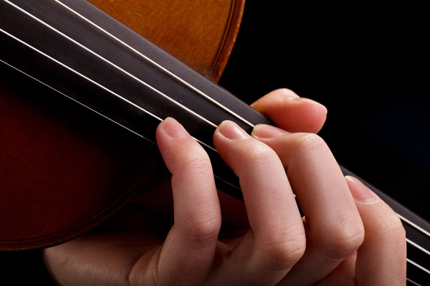 Geigenhintergrund und Finger - Foto, Bild