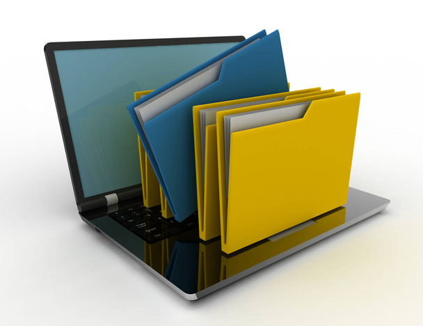 colorful folders isolated over white . 3d rendered illustration - Photo, Image
