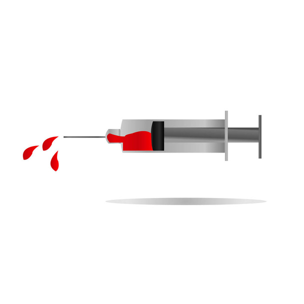 Injeção preenchida com símbolo de sangue para cuidados de saúde ou dia da ajuda
 - Vetor, Imagem