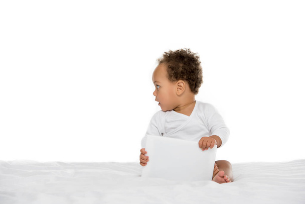 african american toddler with tablet - Fotoğraf, Görsel