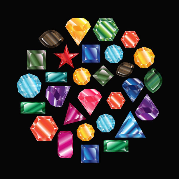 Stones and crystals vector set - Vector, Image