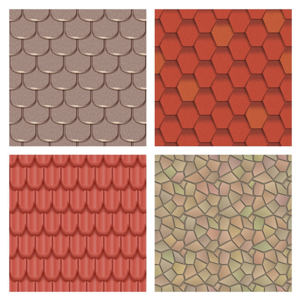 Dakpannen van klassieke textuur en detail huis naadloze patroon materiële vectorillustratie - Vector, afbeelding