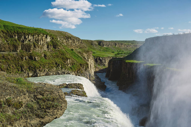 famous Gullfoss waterfall in southern Iceland - 写真・画像