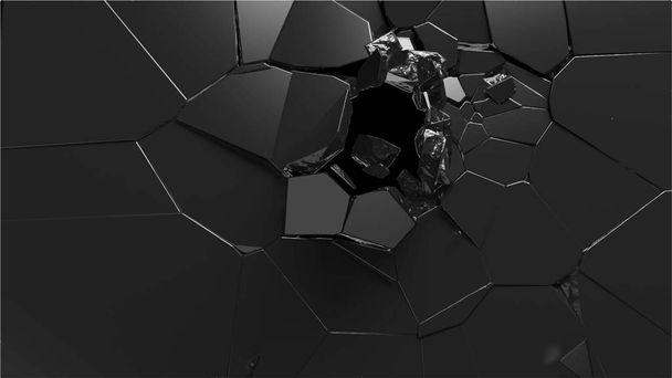 Абстрактне 3d відображення розбитої чорної поверхні. зруйнована стіна
 - Фото, зображення