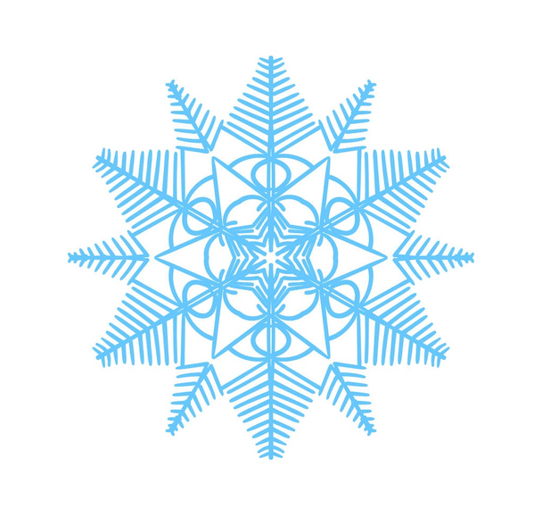 Snowflake vector illustration. Winter simbol. Snow icon - Vector, Imagen