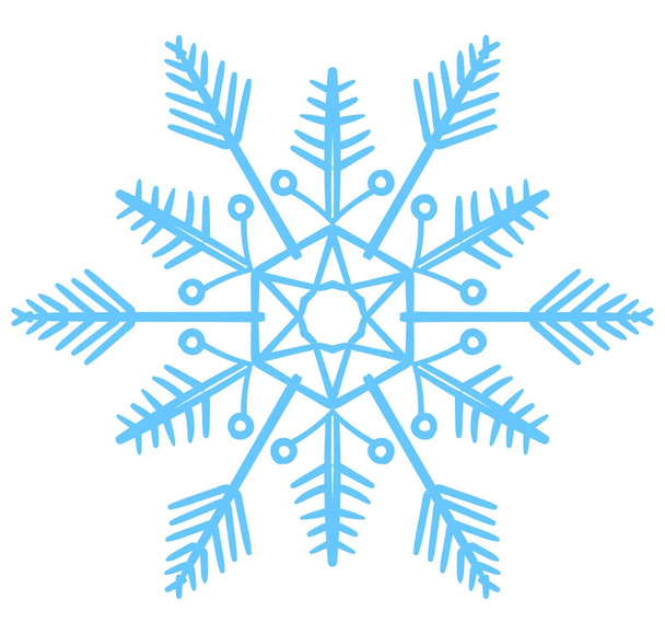 Snowflake vector illustration. Winter simbol. Snow icon - Wektor, obraz