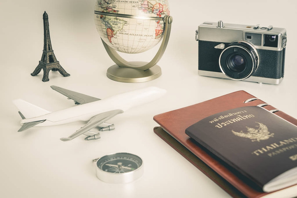 Vintage travel writer explorer object for travel concept - Photo, Image