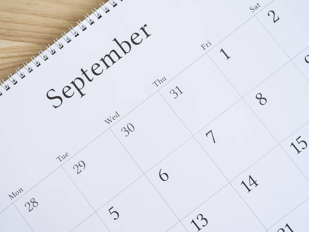 September on white calendar page 2 - Photo, Image