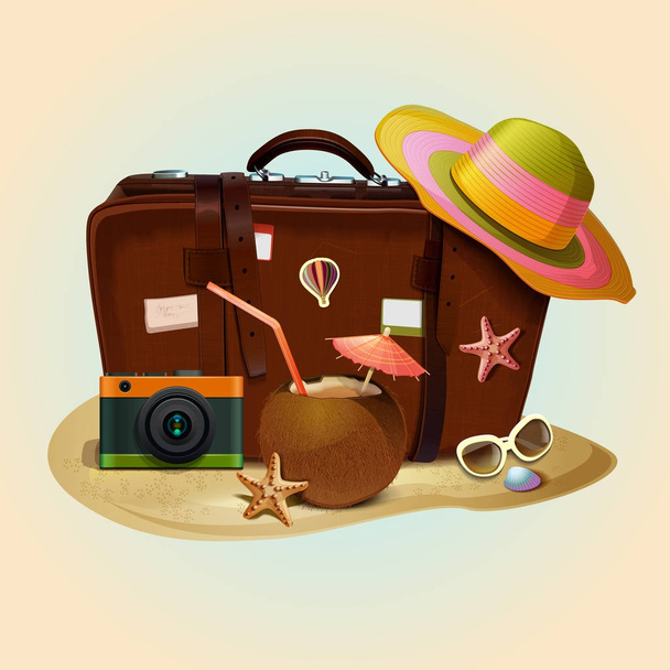  Travel Suitcase icon - Wektor, obraz