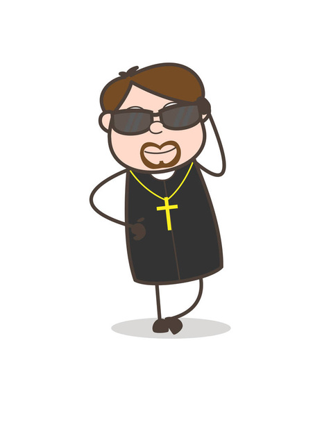 Μοντέρνα ιερέα με γυαλιά ηλίου διάνυσμα - Διάνυσμα, εικόνα