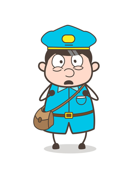Anguished Postboy Face Expression Vector - Vector, Image