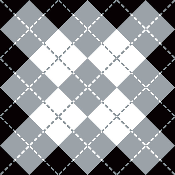 Аргайл дизайн в серый белый черный - Вектор,изображение
