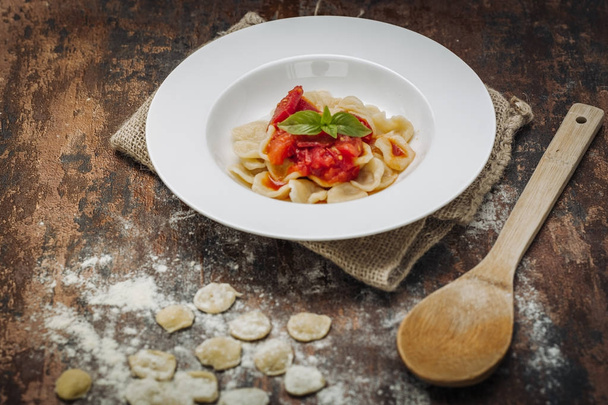Home made Orecchiette pasta - Foto, Imagem