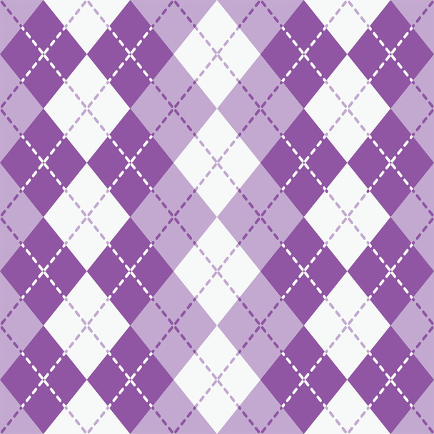 紫と白の破線のアーガイル - ベクター画像