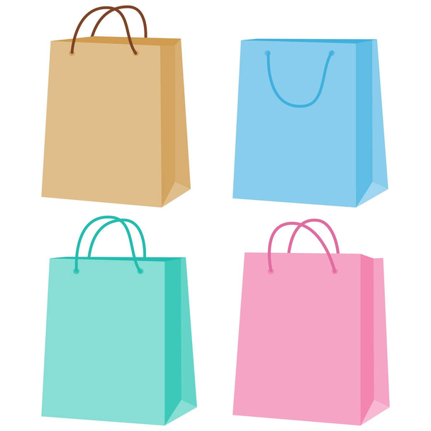 Empty paper shopping bags - Vetor, Imagem
