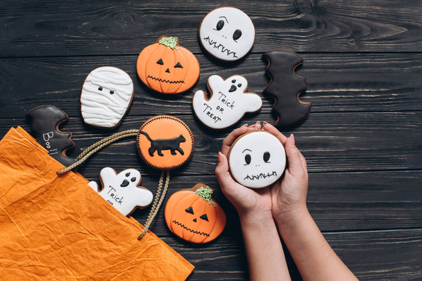 package for Halloween with horror gingerbread - Photo, Image