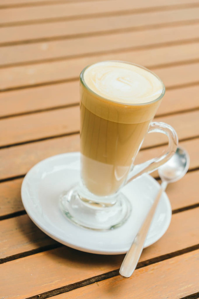Hot latte coffee cup - Fotoğraf, Görsel