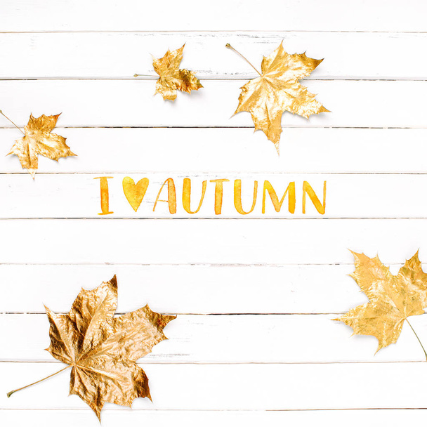 Autumn theme with maple leaves - Fotó, kép