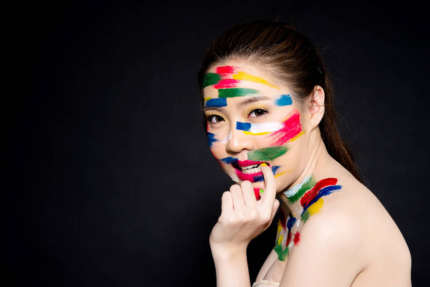 Body art abstract make up with winning face.  - Foto, Imagem
