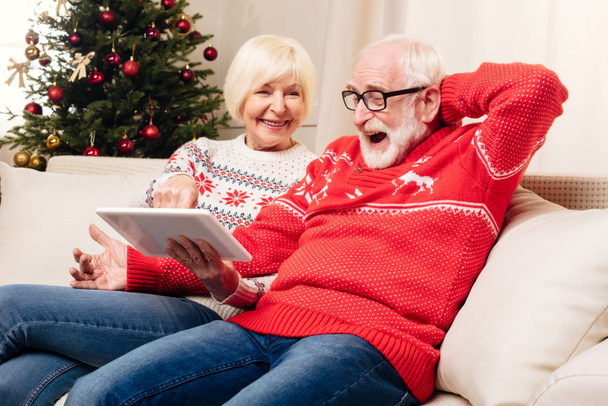 senior couple using tablet  - Photo, Image
