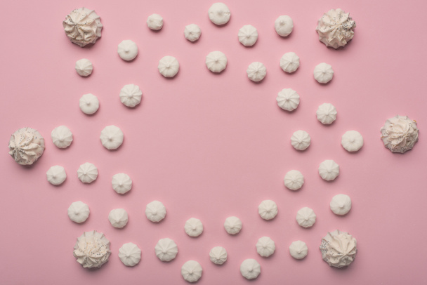 frame of white marshmallows - Fotoğraf, Görsel