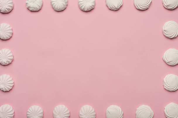 frame of white marshmallows - Фото, изображение