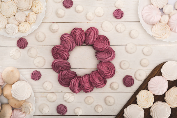 cirkel bessen-marshmallows - Foto, afbeelding