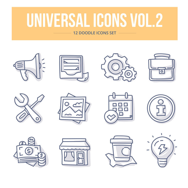Универсальные Doodle иконы vol.2 - Вектор,изображение