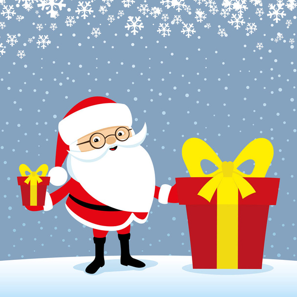 Santa Claus with gift box. - Vecteur, image