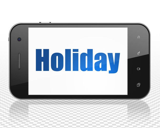 Holiday concept: Smartphone with Holiday on display - Zdjęcie, obraz