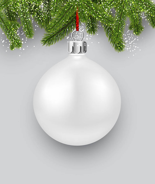 Tausta valkoinen joulupallo
 - Vektori, kuva