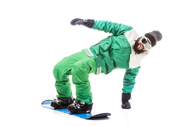 snowboard yaparken sürgülü adam - Fotoğraf, Görsel