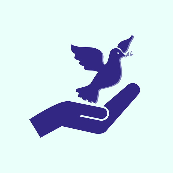 pigeon et icône de la main
 - Vecteur, image