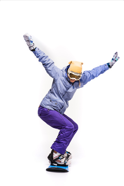 mujer deslizándose sobre snowboard
 - Foto, Imagen