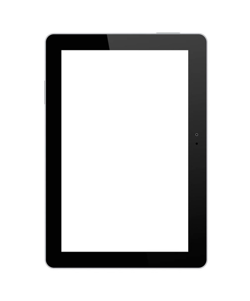 Black tablet PC on white background - Vector, Image