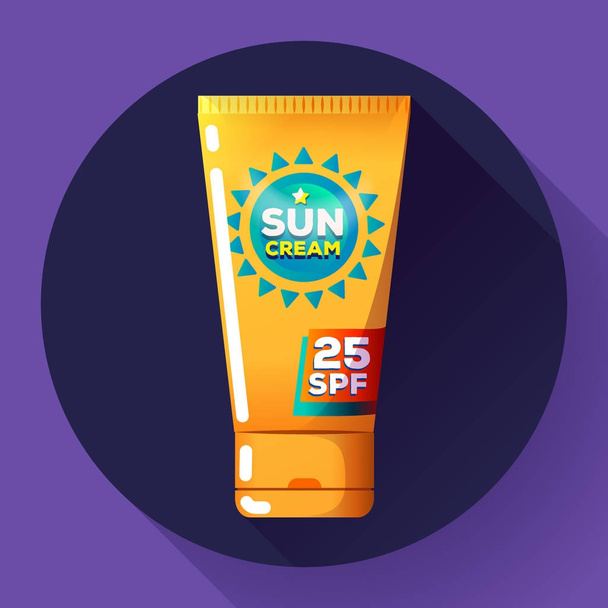 sunscreen cream icon flat - Vector, Image