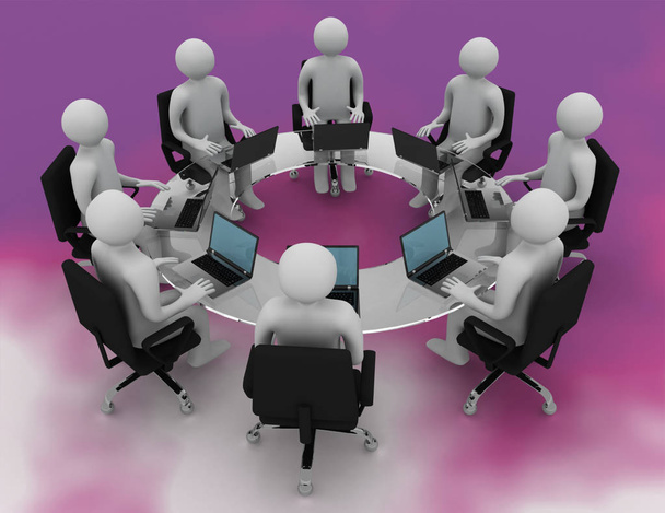 concepto de reunión de negocios. 3d ilustración renderizada
 - Foto, imagen