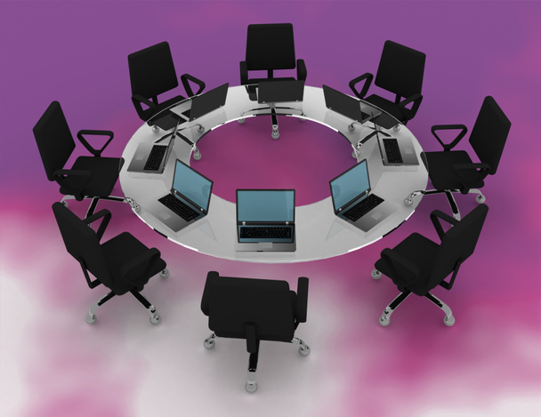 koncepcja spotkania biznesowe. 3D wytopione ilustracja - Zdjęcie, obraz