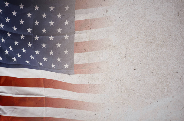 Αμερικανική σημαία στο πέτρινο φόντο, Usa σημαία - Φωτογραφία, εικόνα