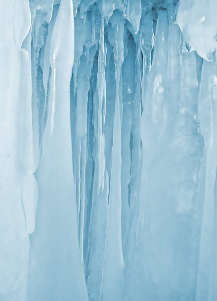 Фон льдины на ледяной стене озера Байкал зимой
 - Фото, изображение