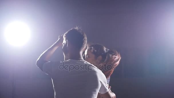 Couple dancing bachata at night - Footage, Video