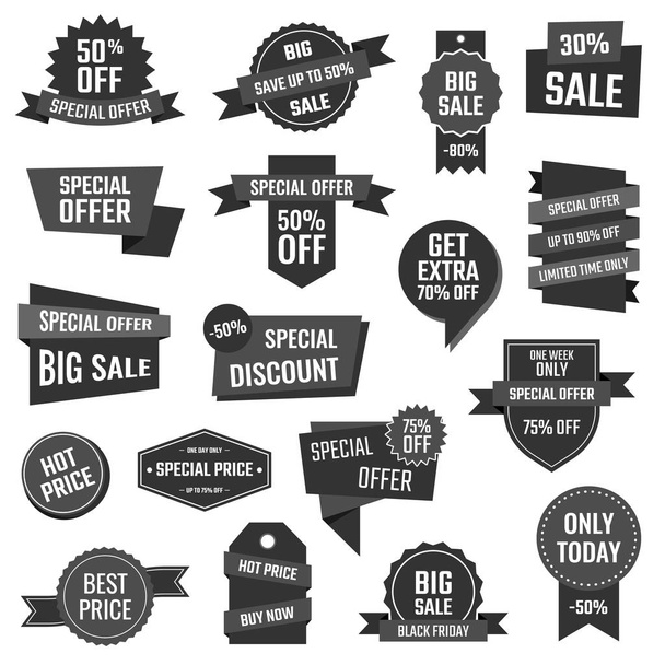 sale banners set, discount coupons and labels - Vektor, kép