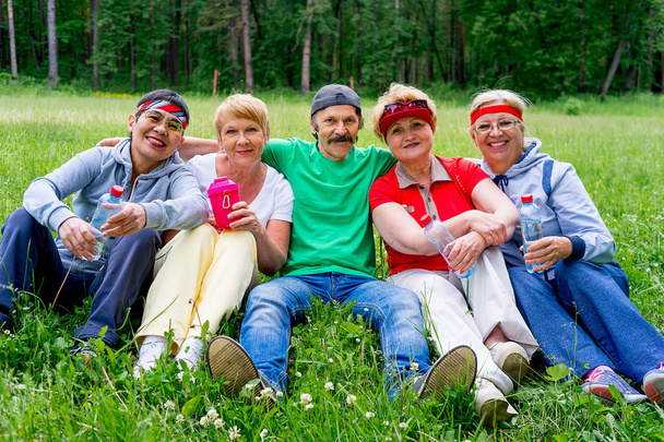 Senior people in a park - Photo, image