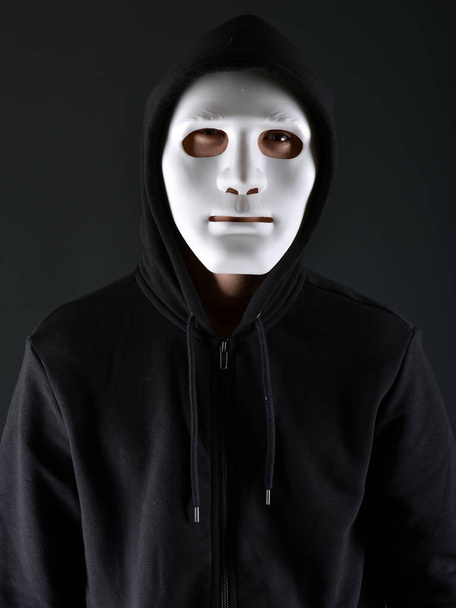 Anonymous social masking or halloween concept. - Фото, изображение