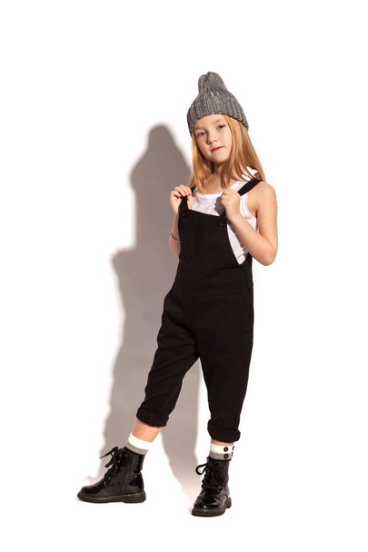 Blonde little girl wearing overalls - Photo, Image