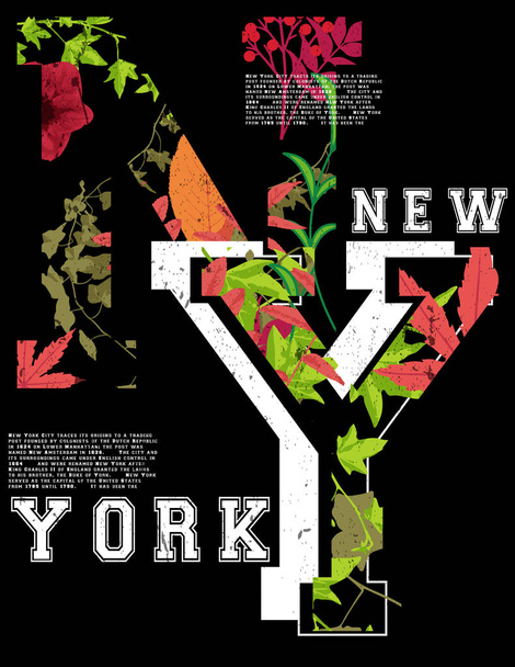 Nueva york moda tee tipografía diseño gráfico
 - Vector, imagen